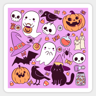 Cute and spooky halloween pattern Sticker